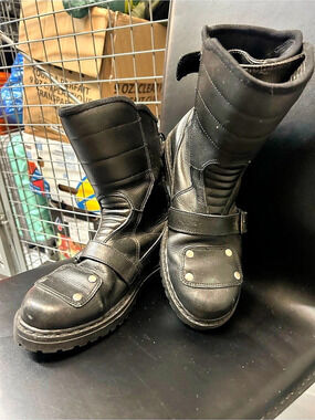 ROCKET Men's 6 womens 8 us unisex Black Motorcycle Boots